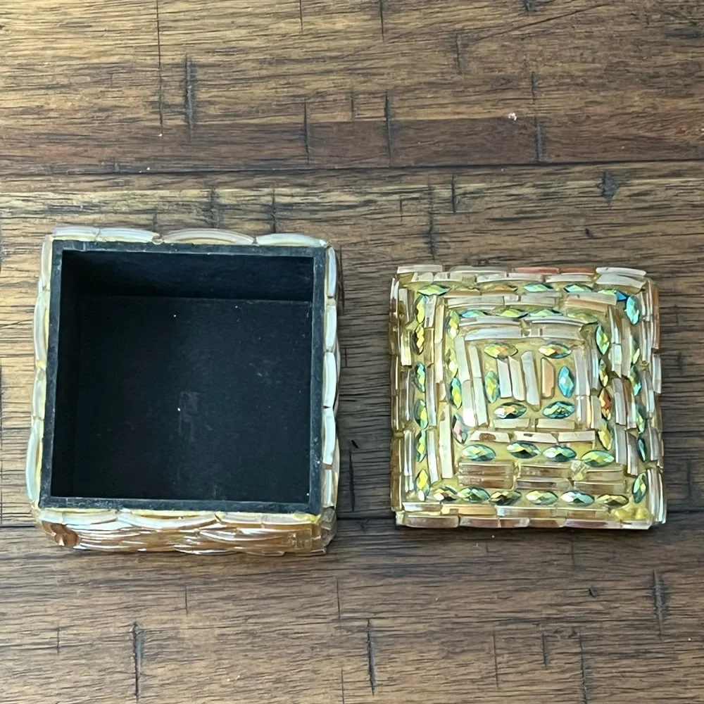 Bombay Square Beaded Trinket Box